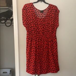 Forever 21+ red heart skater dress